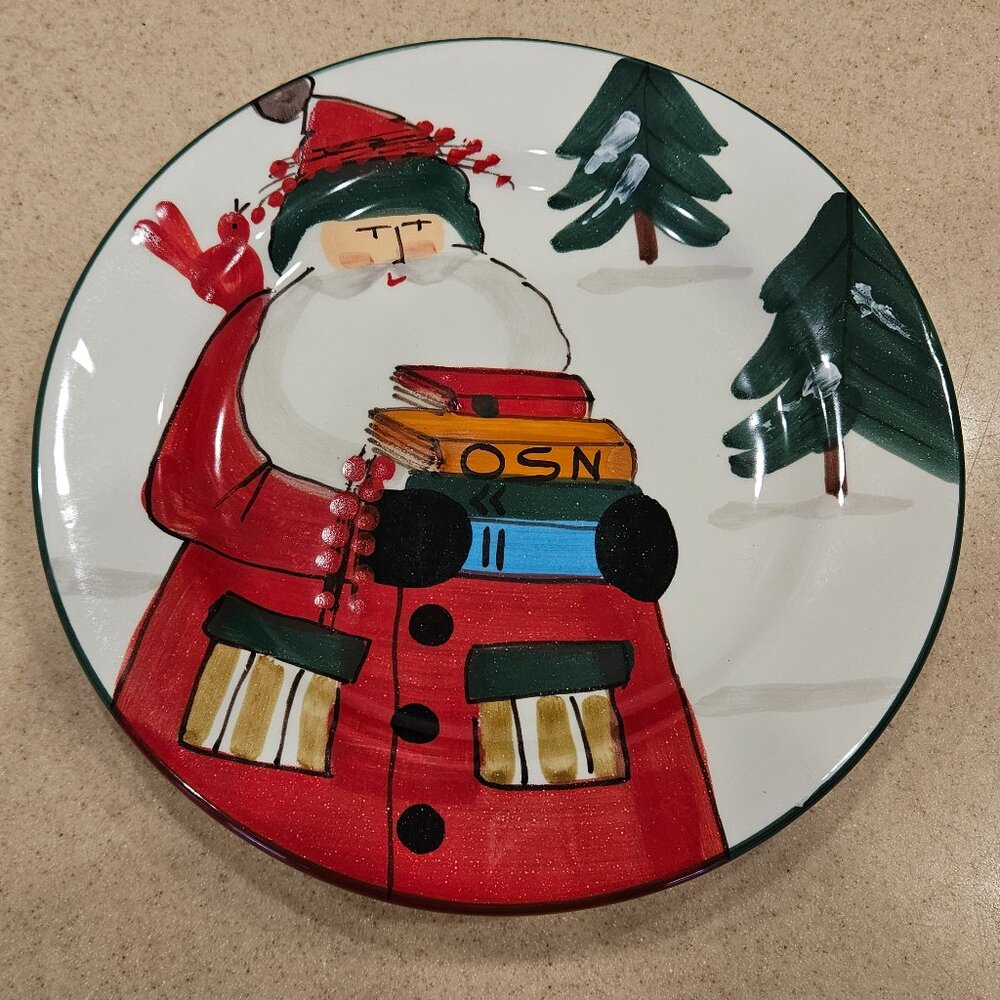 LIMITED EDITION VIETRI OLD ST NICK SANTA 2021 CHRISTMAS RUSTIC HOLIDAY PLATE